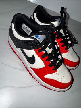 Nike Dunks Sneakers in Red, White & Black (BIG KIDS/GRADE SCHOOL)